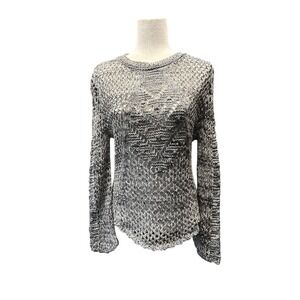 NWOT Tribal Jeans Marled Open Knit Crochet Sweater Bell Sleeve Women Size Small